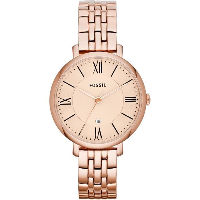 Montre femme FOSSIL JACQUELINE ES3435. Classique. Jaune, Or,  Classique-Tendance - Achat/vente montre - Cdiscount