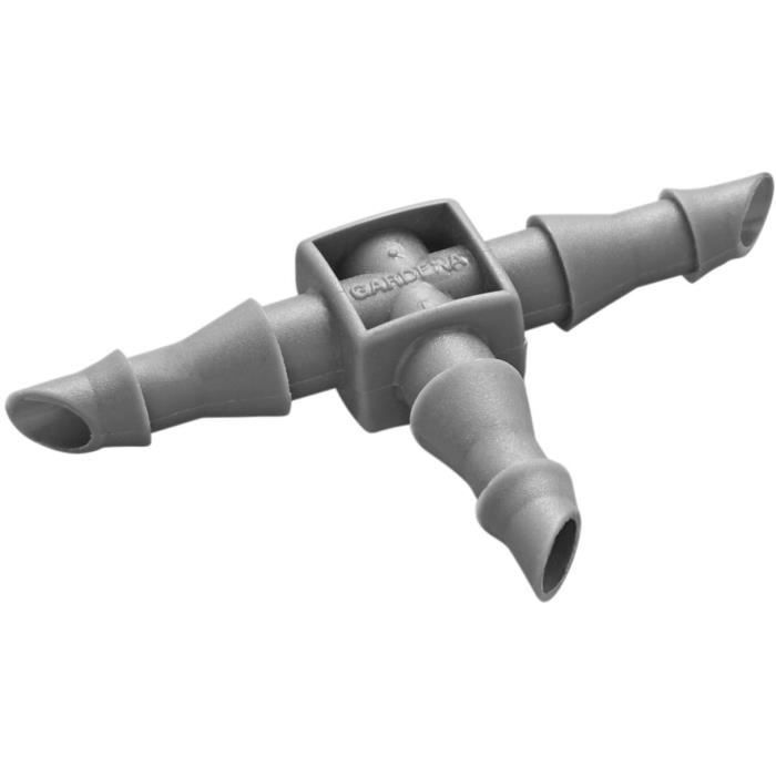 Jonction en T GARDENA Pour arrosage goutte à goutte Adaptée aux tuyaux 4 6 mm 13125 26 - vue 1