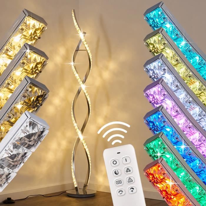 Lampadaire LED Assuan en métal chromé Lampadaire LED Assuan en métal chromé