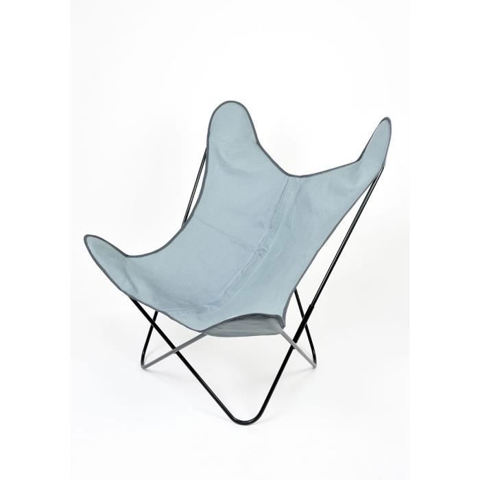 fauteuil papillon en coton home maison - gris - contemporain - design