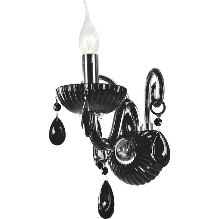 Applique Murale Hofstein – Style Vintage Industriel – Métal Noir – Lampe D'intérieur