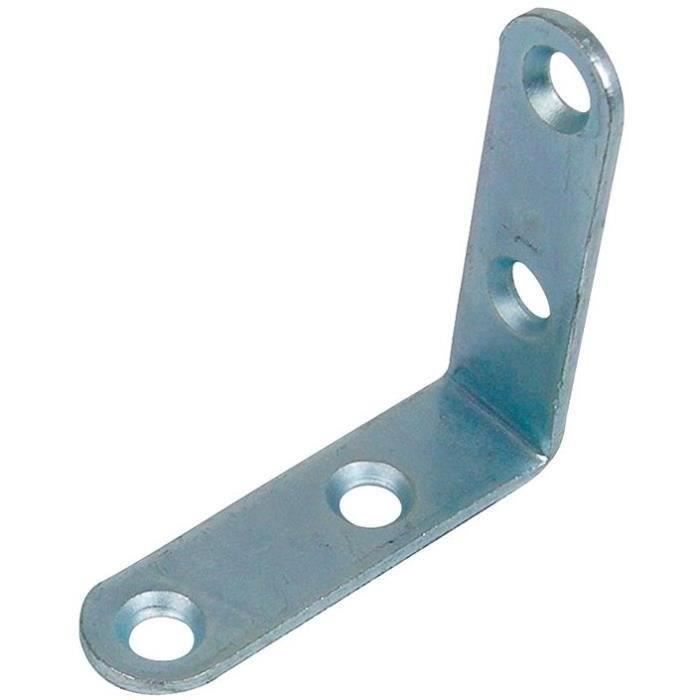 Equerre chaise têtes rondes 18x3 l.140mm zingué blanc X25