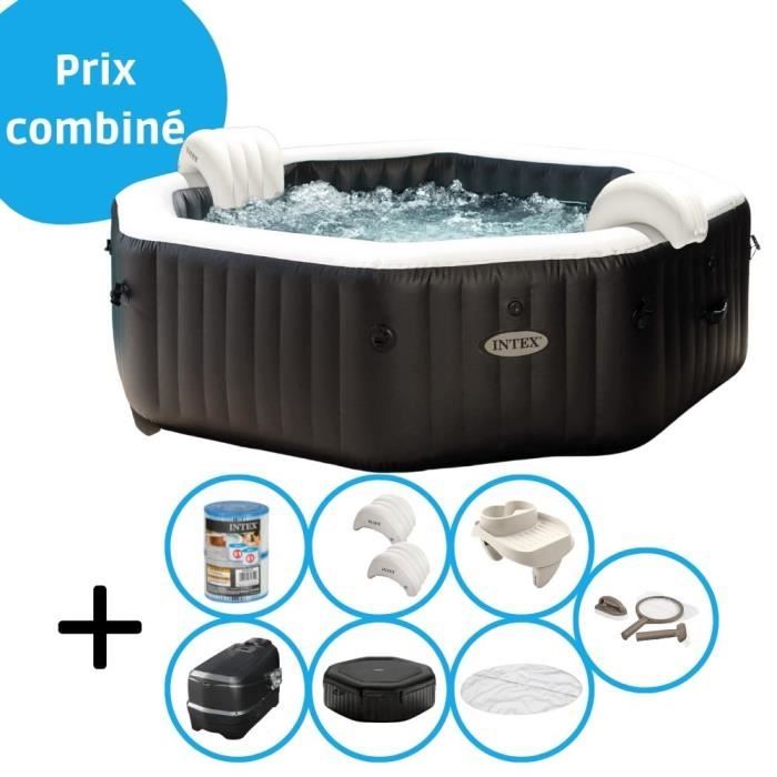 Intex Jet & Bubble Deluxe Jacuzzi 218 x 71 cm Noir