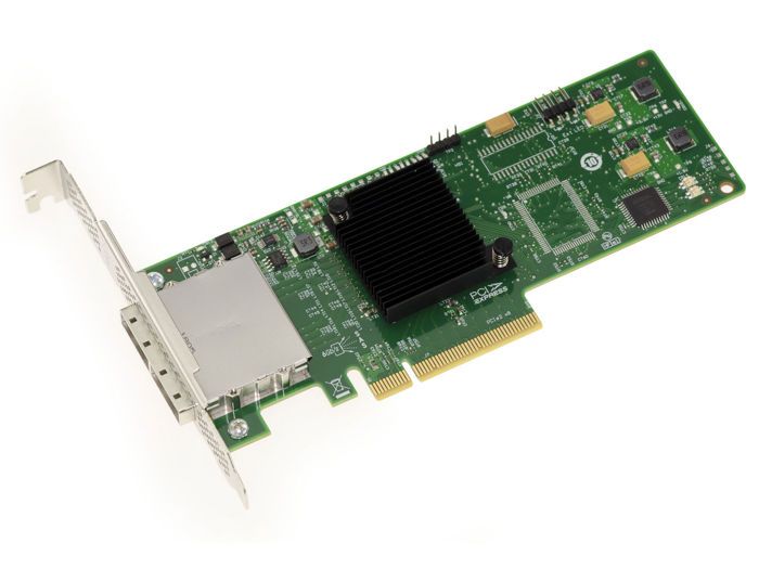 Carte contrôleur PCIe 2.0 SAS 6GB 8 Ports internes. Modèle OEM SAS 2008 avec équerres High et Low Profile