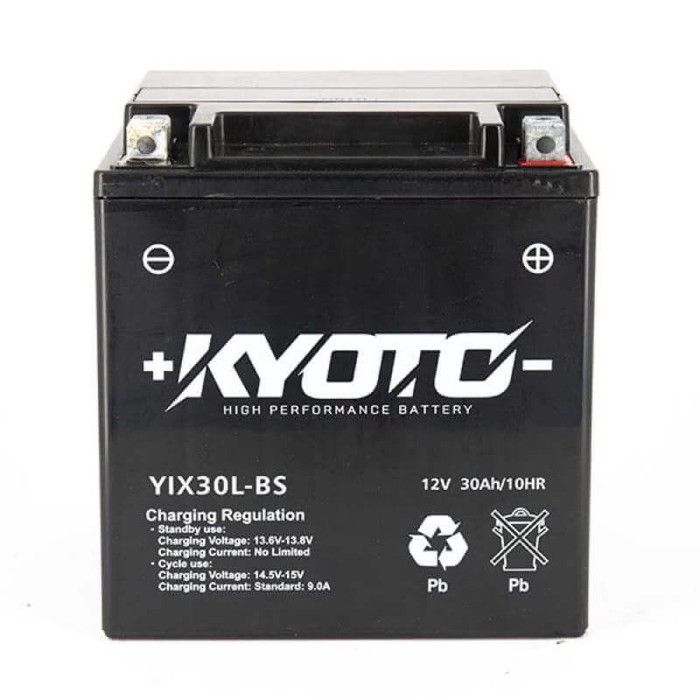 Batterie SLA Kyoto pour Moto Harley Davidson 1450 FLH Touring 2000 à 2007 YIX30L-BS SLA / 12V 30Ah