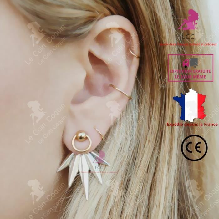 Boucles D'oreilles Fantaisie Vintage Rétro - Occasion En Bon état