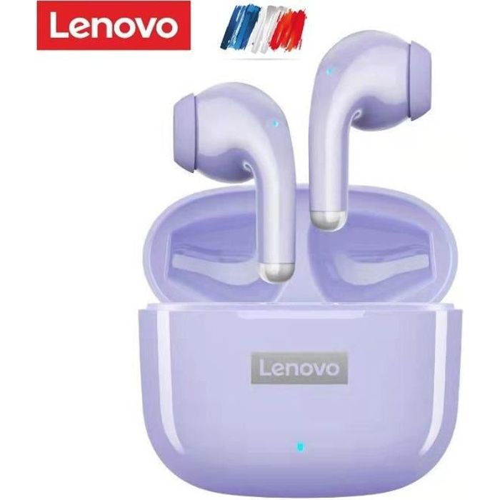 Lenovo-LP40 Pro- Ecouteurs Casque sans Fil Bluetooth Sport Violet Compatible iphone-ipad-samsung-Huawei-Xiaomi-Realme-OPPO-Alcatel..