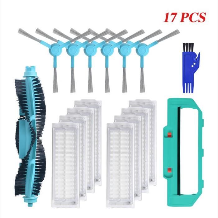 Kit Pièces Xiaomi Robot Aspirateur - 2 Brosses Principales, 3 Filtres HEPA, 3 Brosses Latérales