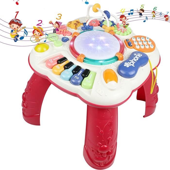 Table d activite Jouet Musical Bebe 6 en 1 MARSEE Rouge Multicolore Interieur Cdiscount Jeux Jouets