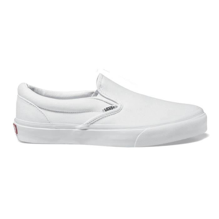 chaussures de tennis - vans - classic slip-on - blanc - homme - a élastique - textile