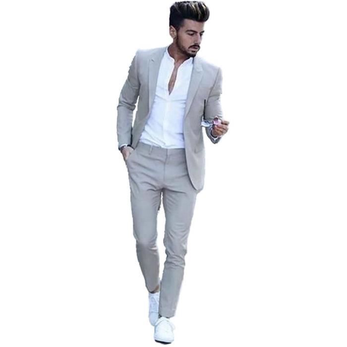Veste+Pantalon+chemise Costume Hommes pièces Blazer de Pour Fit