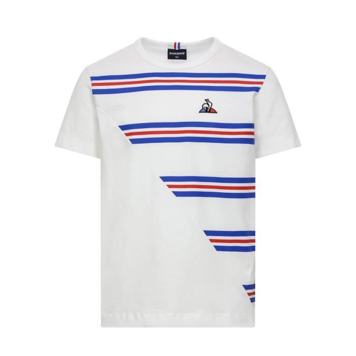 T-shirt Le Coq Sportif Tricolore blanc enfant Blanc - Cdiscount  Prêt-à-Porter