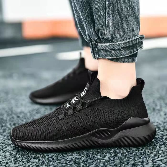 Basket homme de marque luxe Mesh respirant Les loisirs chaussures absorbant les chocs chaussure de sport Noir Cdiscount Chaussures