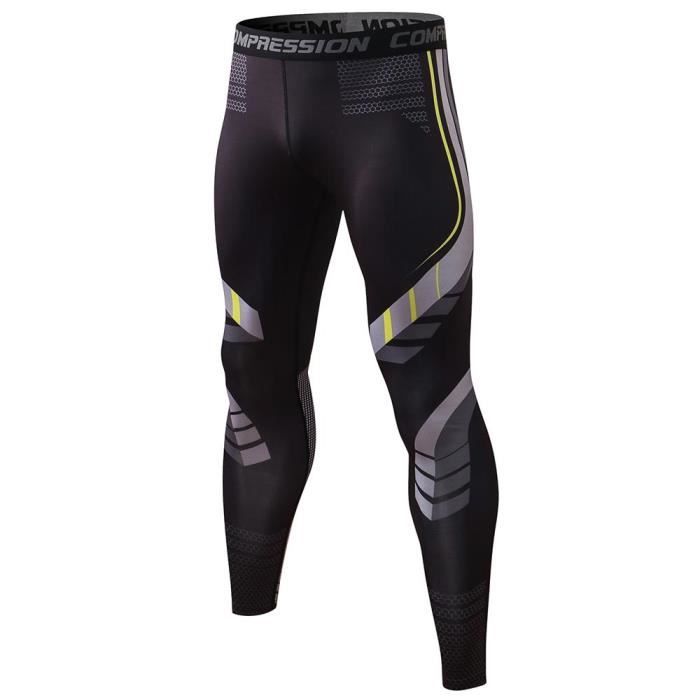 Pantalon de Sport Compression Homme Respirant Collant Stretch Imprimé Séchage