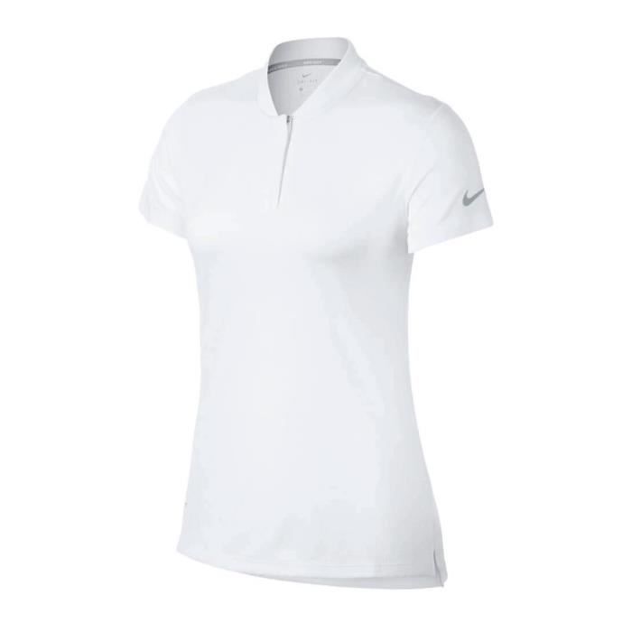 Polo de sport Nike Dry SS Bld Femme Manches courtes Blanc Blanc Cdiscount Pret a Porter