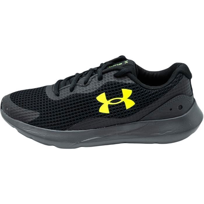Baskets UNDER ARMOUR Surge 3 Homme Textile Lacets Noir
