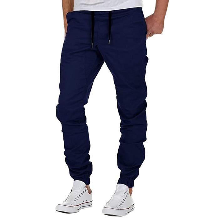 Pantalon Cargo Homme JMIERR - Coton Élastique, Slim Fit, 4 Poches, Taille Élastique