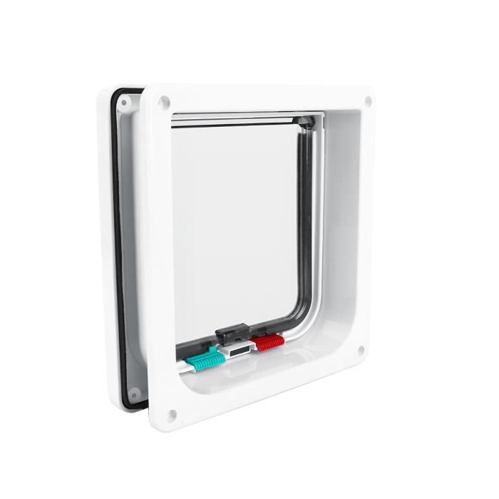 Comparer les prix de Porte intelligente pour chat - Porte pour animaux - OMABETA - Panneau de Fermeture inclus– Blanc - 16 x 15.7cm