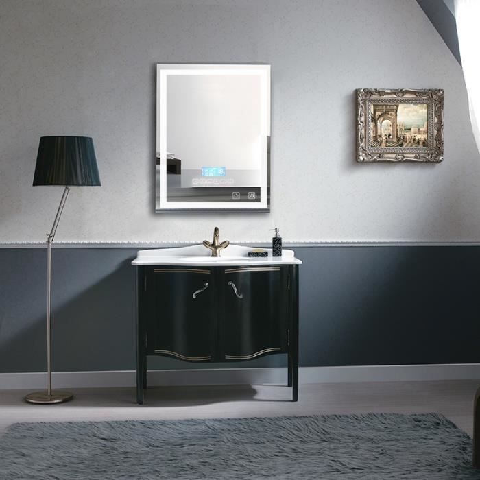 600x800mm Miroir De Mur De Salle De Bains Avec Haut Parleurs De