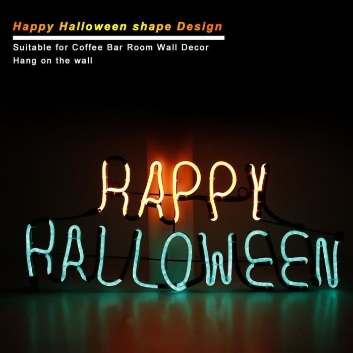 Lampe Neon Enseigne Happy Halloween De Signe Murale Decoration