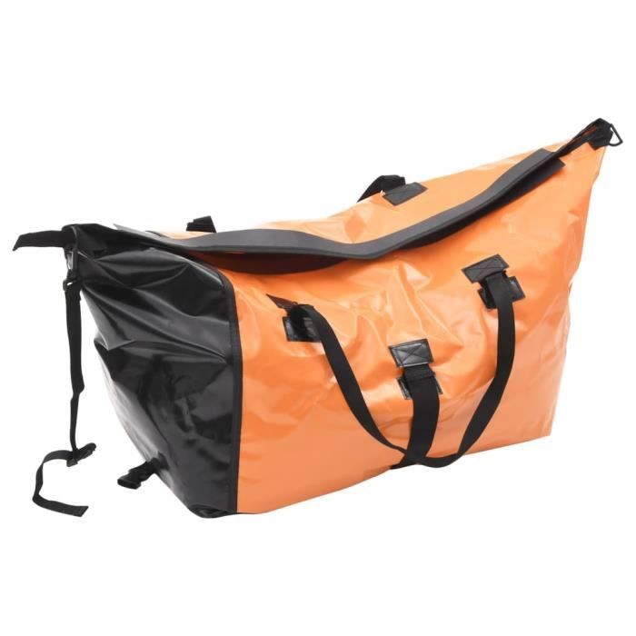 Remorque pour vélo avec sac - Pwshymi - Durable - Orange et noir - tissu Oxford + cadre en acier - 151 x 43 x 40 cm (L x l x H)