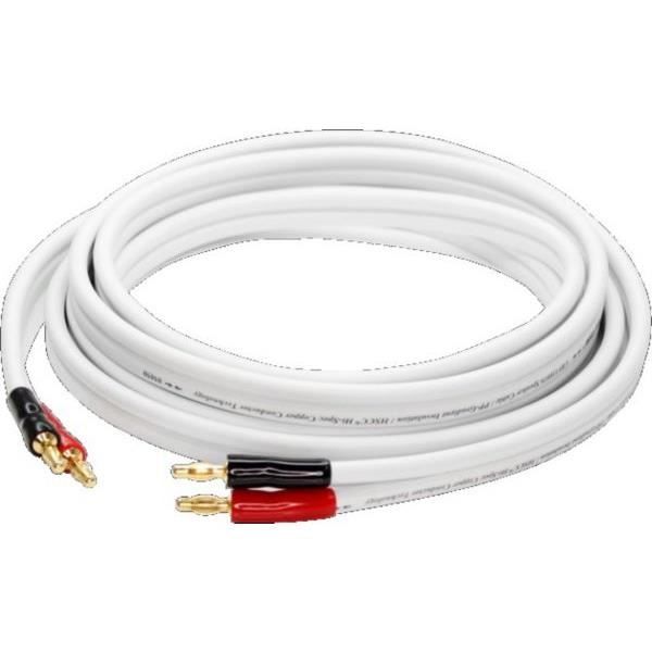 Câble Haut-parleur - REAL CABLE - 2X3M - Blanc - Audio - Mâle/Mâle