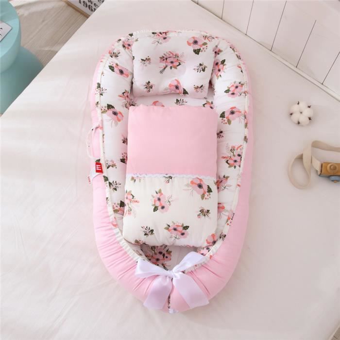 Réducteur De Lit Bébé Cocoon CuteCraft - Nid D'Ange Respirant Avec Matelas Amovible (Beige)
