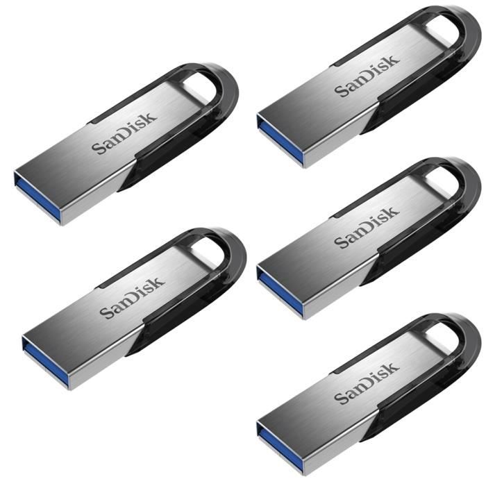 Qumox Lot de 5 SANDISK Clé USB Ultra Flair 64Gb USB 3.0