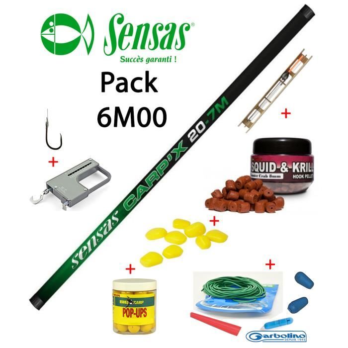 Pack pêche au coup carpe complet carpodrome Sensas Carp’X 6M00 ...