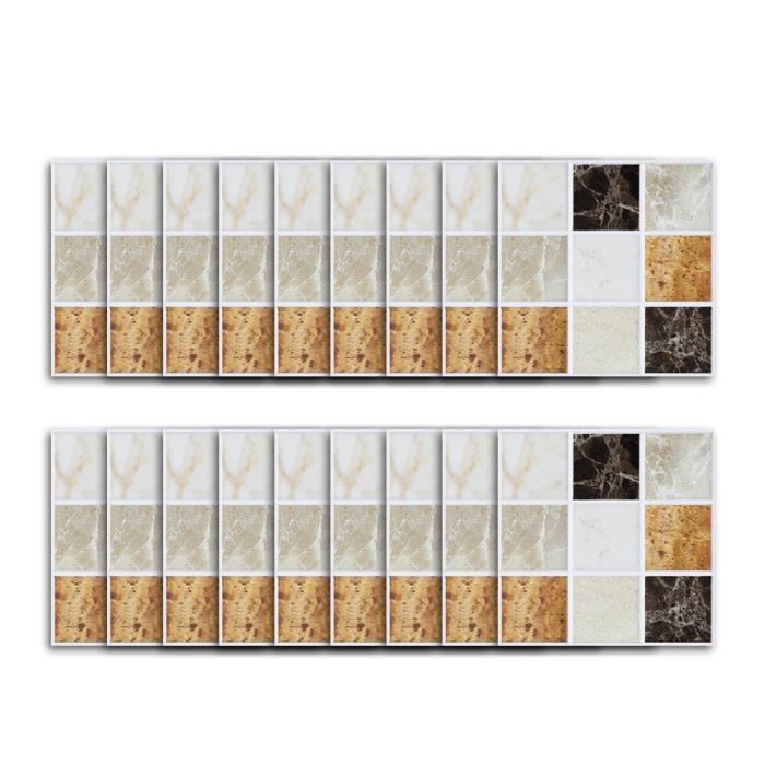 18 Pcs Series Auto Adhesif Autocollant Carrelage Mosaique
