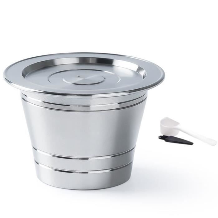 Capsule De Café Réutilisable En Inox Pour Machines Dolce Gusto - Capacité 40 Ml, Couvercle Silicone, Rouge (ou Autre Couleur)