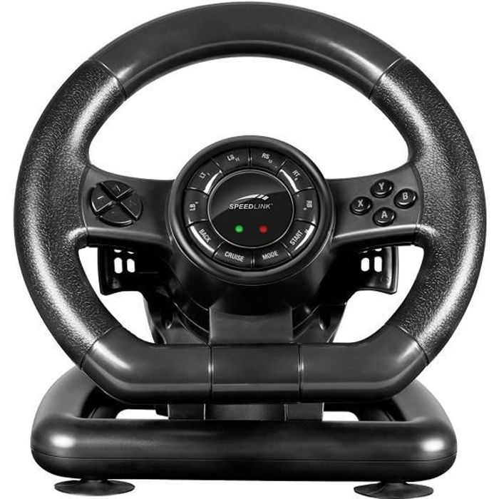 Speedlink Black BOLT Racing Wheel - Volant de Gaming pour PC (Xinput et DirectInput, Vibration, 12 Boutons et 2 Hotkeys) Noi: