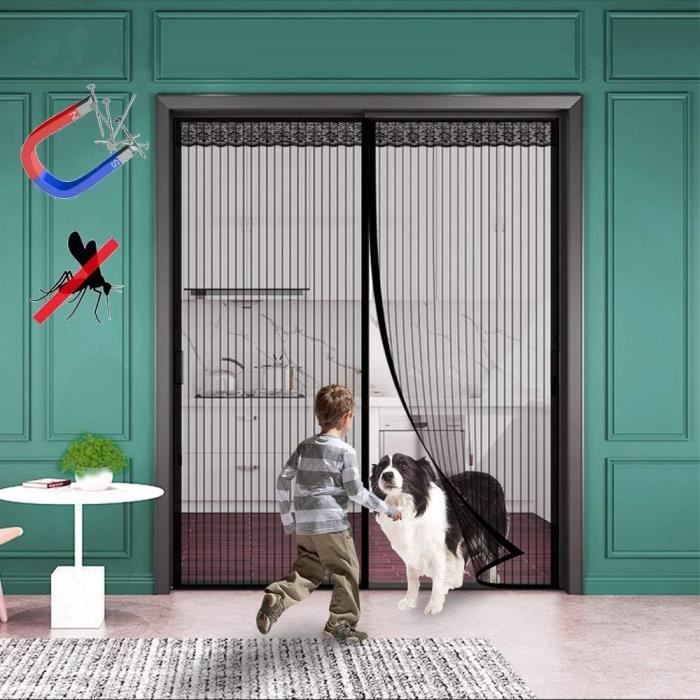 GUOGAI Moustiquaire Porte Fenetre Magnetique, 90x250cm(35x98inch