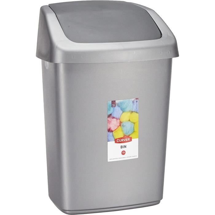 Wesco/Gini Big Swing Lid - Poubelle à Couvercle Basculant Rouge - Acier 76 Cm