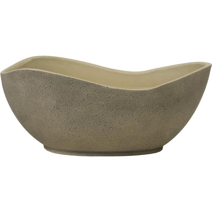 Jardinière En Résine Imitation Pierre - Grand Pot De Fleurs Pour Plantes Grasses, Avec Bouchon De Drainage