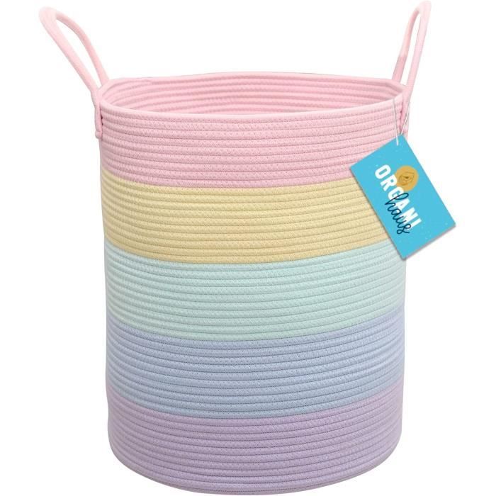 OrganiHaus Lot De 3 Paniers Rangement En Corde De Coton - Parfait Pour Chambre Bébé Et Salle De Bain (Marron)