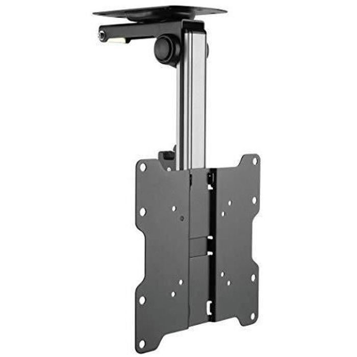 Support TV - Techly - 107142 - Plafond - Inclinable - 17 à 37 - Noir/Argent