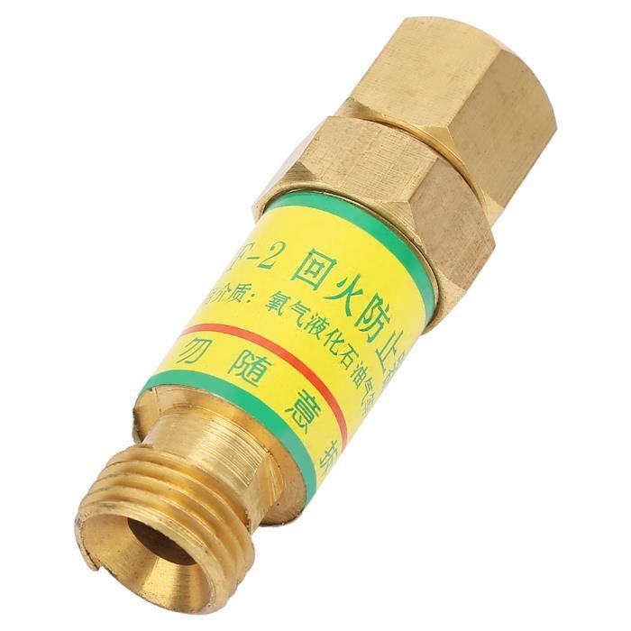 Ensemble Pare-retour Soudure Oxygène Acétylène - Laiton + Acier Inox - Valve Anti-retour - 8mm