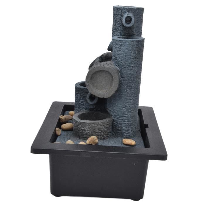 Fontaine De Table LED Avec Galets - USB Ou Piles - 11x9x17cm - Décoration Apaisante Bureau/maison
