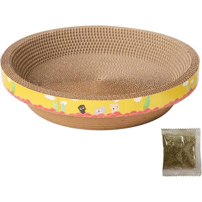 Griffoir Ovale Pour Chat En Sisal - 2 En 1 Grattoir Et Lit, 41x31cm, Base Antidérapante - 6
