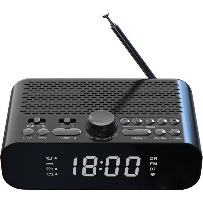 Réveil Numérique COLSUR Avec Radio FM, Lampe LED Et Chargeur Sans Fil - 3 En 1 Design Magnétique