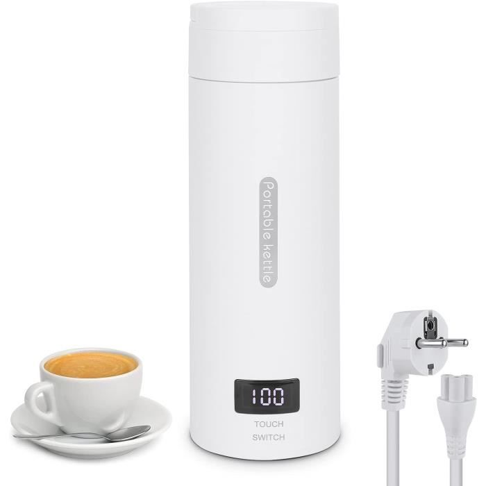 Bouilloire Électrique Portable 500ml - 3-en-1 - Auto-Arrêt - Inox 304 - Pour Voyage