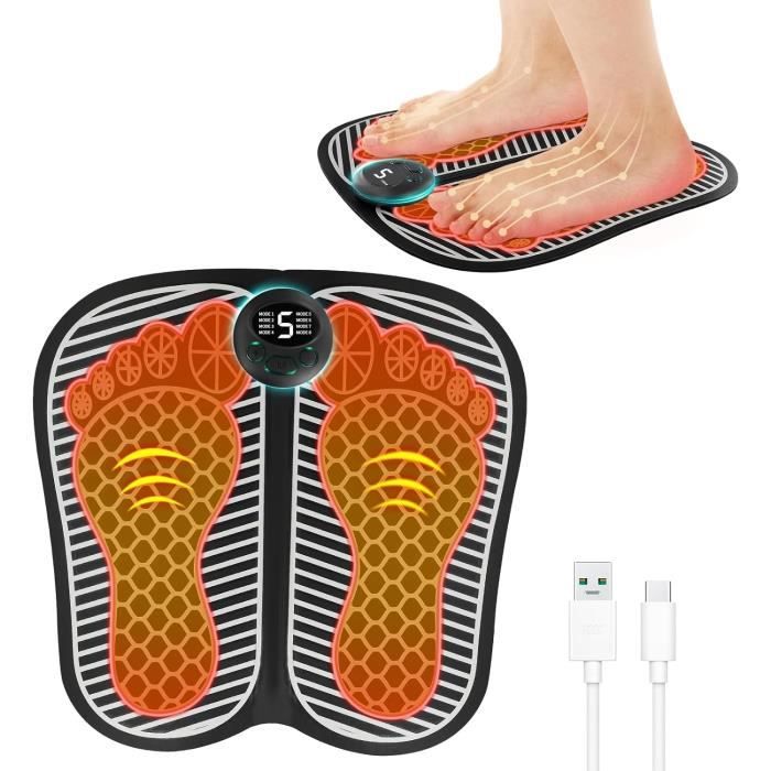 Masseur De Pieds électrique EMS - 8 Modes, 19 Intensités, Rechargeable USB, Soulagement