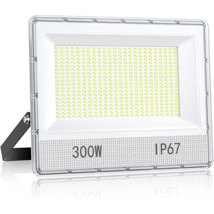 Projecteur Spot LED Extérieur 300W 30000LM IP67 - Lampe Phare LED Blanc Froid 6500K Pour Jardin, TOPAUBUB