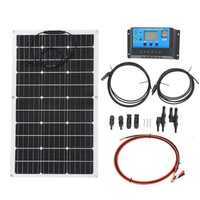 Akozon Contrôleur de panneau solaire 30W 100A Kit de panneau solaire
