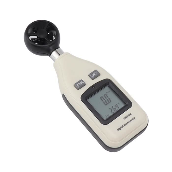 Anémomètre Digital Multifonction - Mesure Vent, Température, Humidité - Écran LCD - USB - Portable