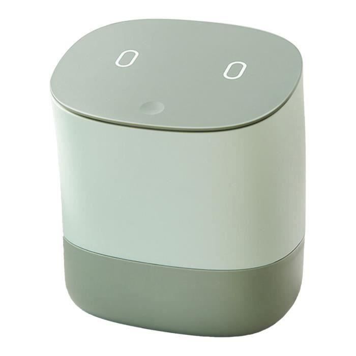 Mini Poubelle De Bureau Avec Couvercle Basculant - Capacité 2,5 L - Plastique Résistant, Gris - Pour Salon, Cuisine, Salle De Bains