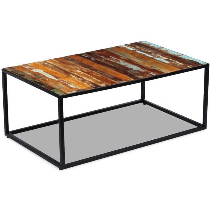 Vidaxl Table Basse Bois De Recuperation Massif 100 X 60 40 Cm Achat Vente Table Basse Vidaxl Table Basse Bois De Cdiscount