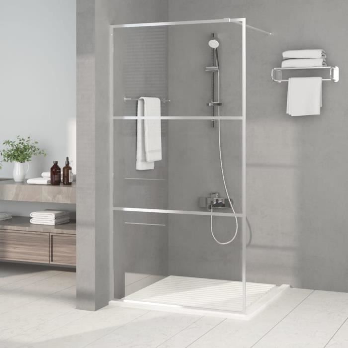 152117 vidaXL Paroi de douche Argenté 100x195 cm Verre ESG transparent