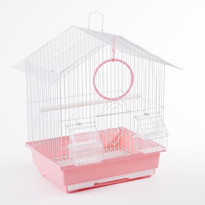 Cage à Oiseaux Rose 30x23x39cm Rose Achat Vente Volière